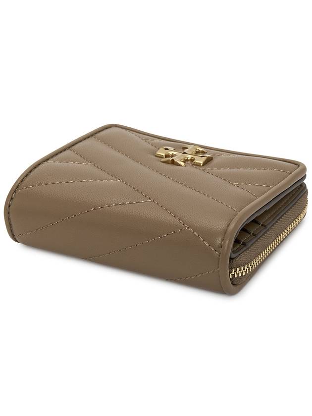 Kira Chevron Bifold Bifold Wallet Light Dark Beige - TORY BURCH - BALAAN 4