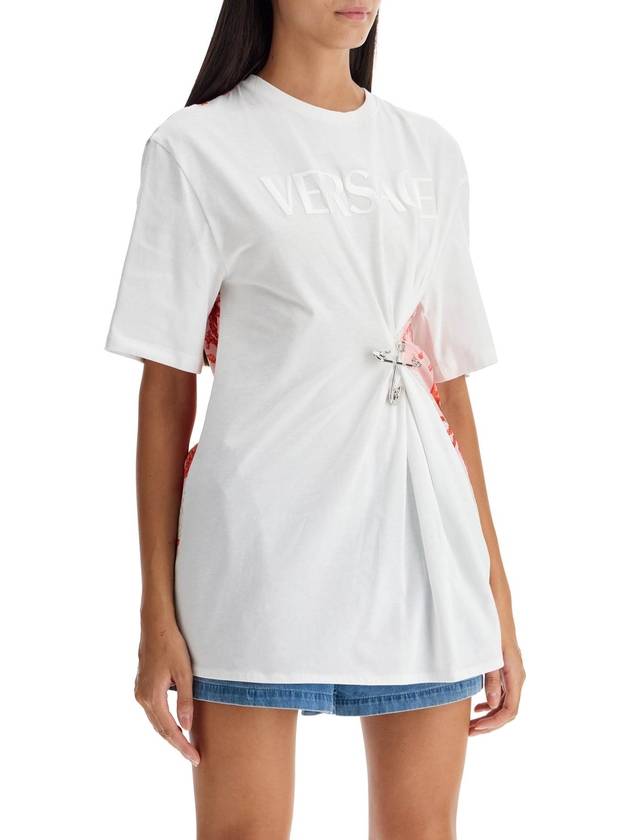 Gathered drop shoulder t-shirt 10113201A11605 - VERSACE - BALAAN 3