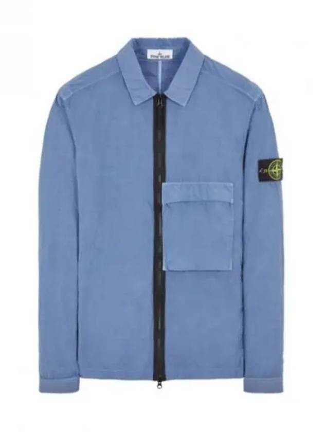 Naslan Garment Dyed Compass Patch Zip-up Jacket Blue - STONE ISLAND - BALAAN 2