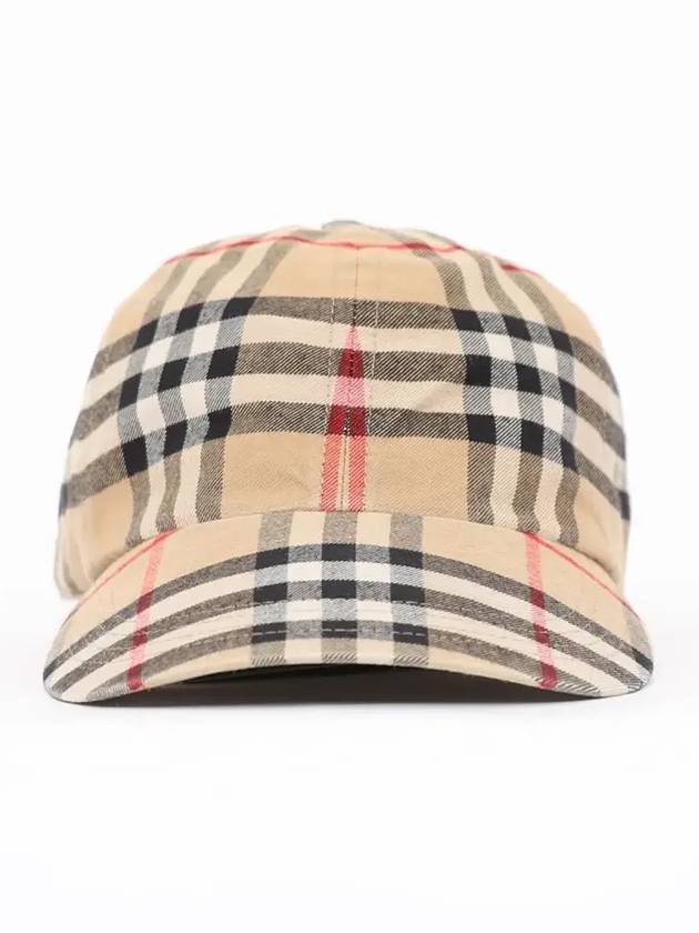 Check Cotton Ball Cap Beige - BURBERRY - BALAAN 3