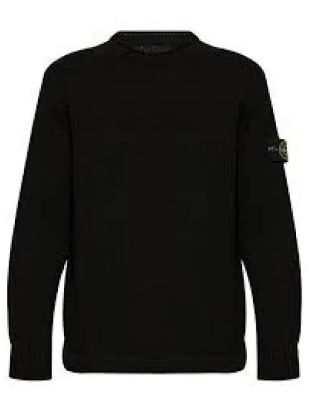 Compass Badge Wool Knit Top Black - STONE ISLAND - BALAAN 2