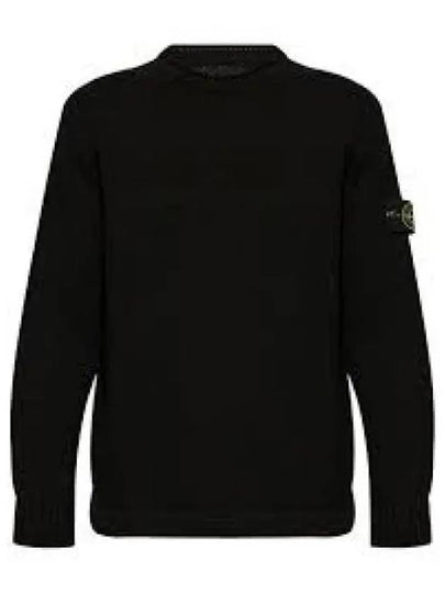 Compass Badge Wool Knit Top Black - STONE ISLAND - BALAAN 2