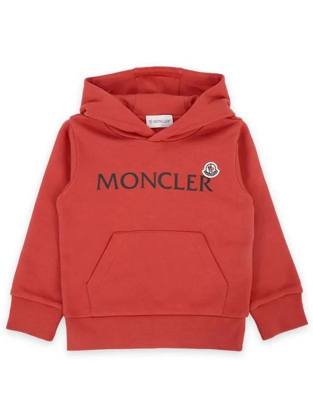 Kids Lettering Logo Wappen Hood Sweatshirt Dark Red 8G00008 899PS 365 - MONCLER - BALAAN 1