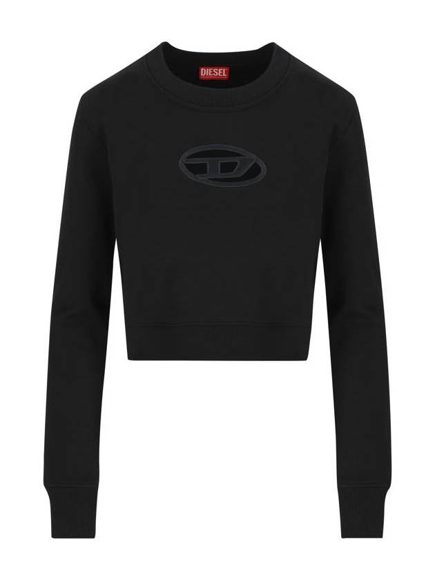 F Slimmy Cutout Logo Crop Sweatshirt Black - DIESEL - BALAAN 2