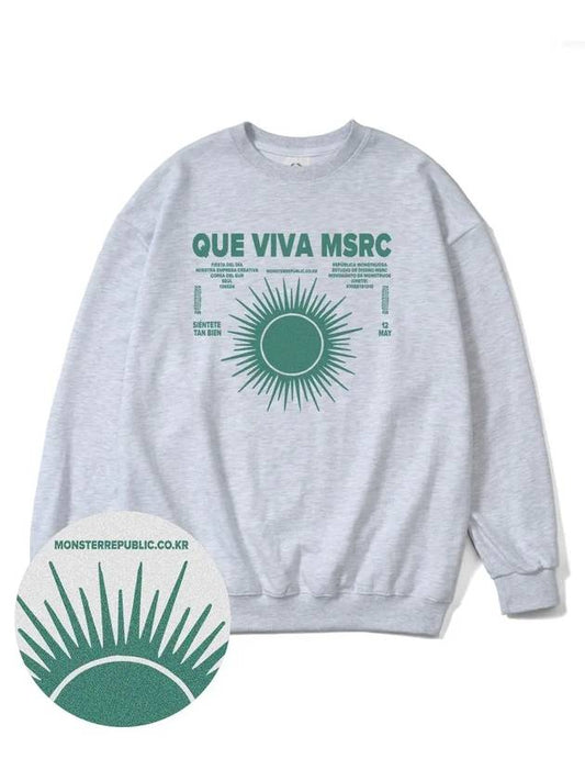 Viva MSRC Jade Green Overfit Sweatshirt Melange Gray - MONSTER REPUBLIC - BALAAN 2