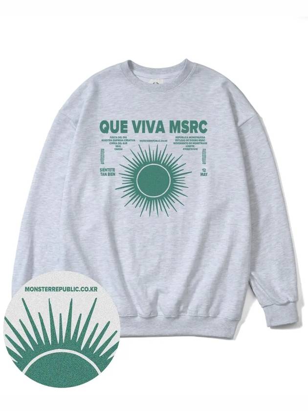 Viva MSRC Jade Green Overfit Sweatshirt Melange Gray - MONSTER REPUBLIC - BALAAN 4