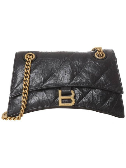 Women's Crush Logo Gold Chain Small Shoulder Bag Black - BALENCIAGA - BALAAN 2