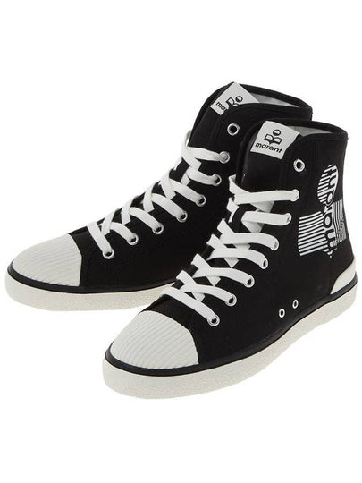 Benkeenh Canvas High Top Sneakers Black - ISABEL MARANT - BALAAN 2