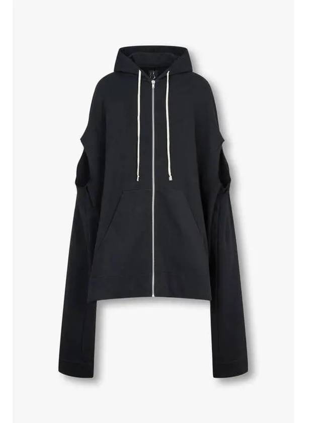 MEN CHAMPION Cutout Overfit Hooded Jacket Black - RICK OWENS - BALAAN 1