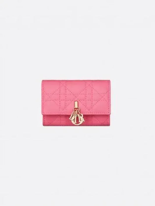 XS Lady Cannage Lambskin Half Wallet Pink - DIOR - BALAAN 2