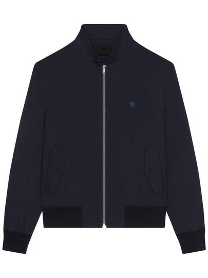 4G Detail Wool Poplin Harrington Zip-Up Jacket Night Blue Navy - GIVENCHY - BALAAN 2