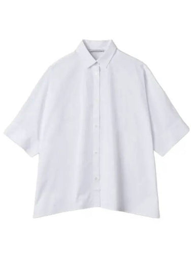 Boxy fit cotton short sleeve shirt white - MAISON KITSUNE - BALAAN 1