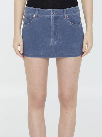 Miniskirt In Denim Trompe-L'Oeil - ALEXANDER WANG - BALAAN 1