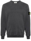 Logo Patch Crew Neck Sweatshirt Dark Grey - STONE ISLAND - BALAAN 3