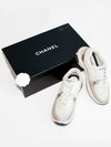 Fabric Laminated Low Top Sneakers Ivory White Gold - CHANEL - BALAAN 2