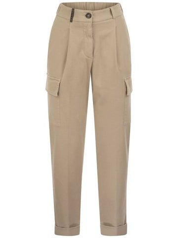 Cargo carrot trousers in cotton gabardine - PESERICO - BALAAN 1