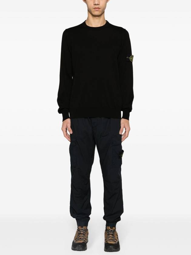 Crewneck Soft Cotton Knit Top Black - STONE ISLAND - BALAAN 4