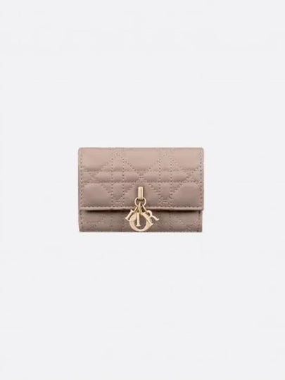 XS Lady Cannage Lambskin Half Wallet Warm Taupe - DIOR - BALAAN 2