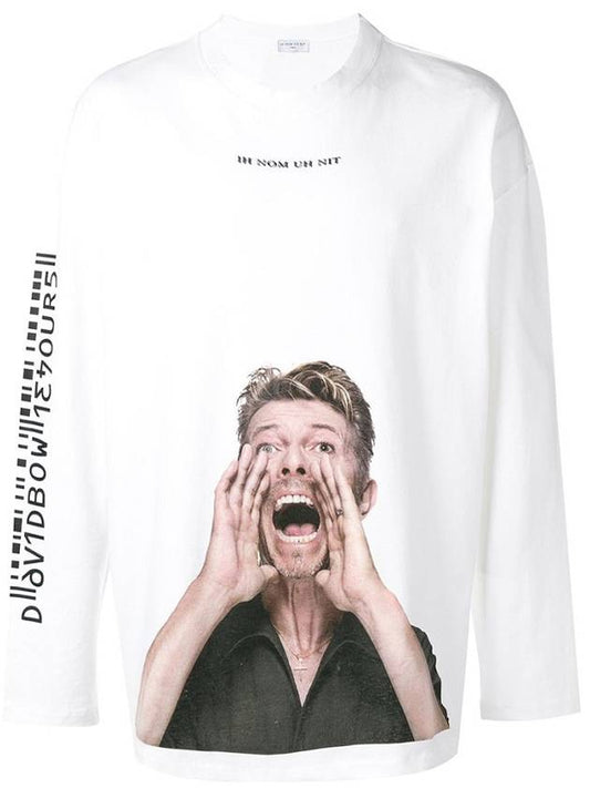Bowie Scream Barcode Print Long Sleeve T-Shirt White - IH NOM UH NIT - BALAAN 1