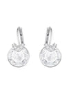 Bella V Drop Crystal Round Cut Earrings Silver - SWAROVSKI - BALAAN 3