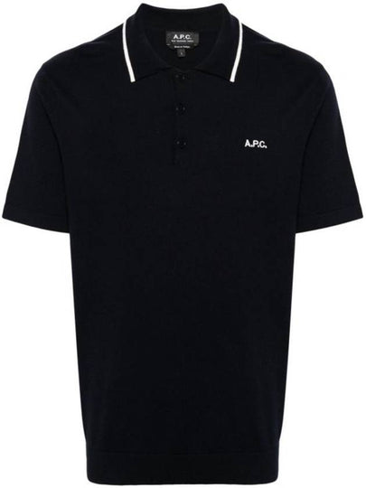 Flynn Cotton Polo Shirt Blue - A.P.C. - BALAAN 2