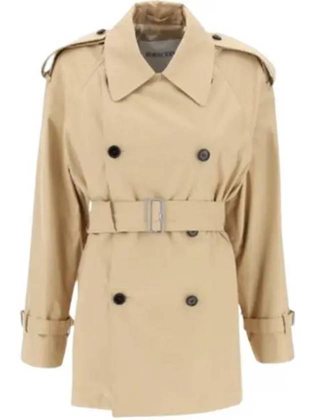 Short Gabardine Trench Coat Beige - BURBERRY - BALAAN 2