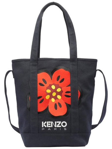 Boke Flower Cotton Tote Bag Navy - KENZO - BALAAN 1