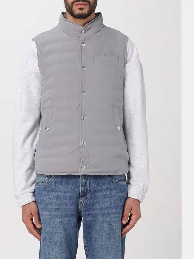 Quilting Nylon Down Vest Grey - BRUNELLO CUCINELLI - BALAAN 3