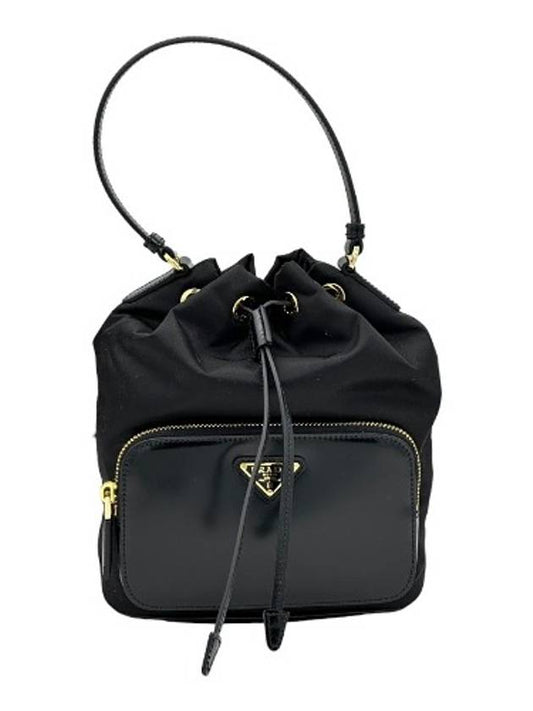 Triangle Logo Small Bucket Bag Black - PRADA - BALAAN 2