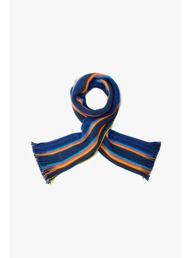 PS stripe pattern knit scarf navy - PAUL SMITH - BALAAN 1