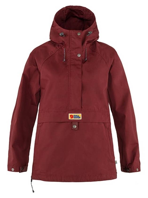 Women's Vardag Anorak Track Jacket Bordeaux Red - FJALL RAVEN - BALAAN 2