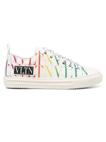 VLTN Rainbow Logo Low Top Sneakers White - VALENTINO - BALAAN 1