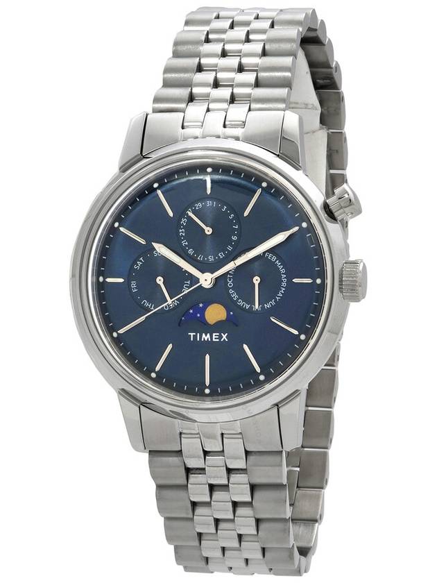 Timex Marlin Quartz Moon Phase Blue Dial Watch TW2W51300VQ - TIMEX - BALAAN 1