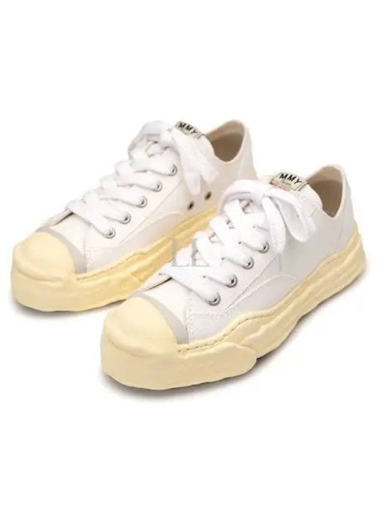 A09FW734 White Hank OG Sole Canvas Low Top Sneakers - MIHARA YASUHIRO - BALAAN 1