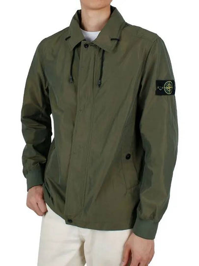 Micro Reps Wappen Patch Zip-Up Jacket Khaki - STONE ISLAND - BALAAN 2