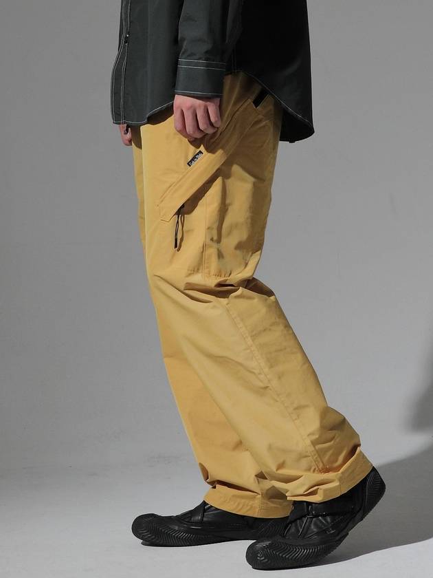 Zipper pocket regular fit nylon pants mustard - CODE I'M - BALAAN 2