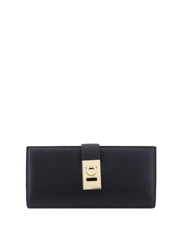 Hug Continental Long Wallet Black - SALVATORE FERRAGAMO - BALAAN 1