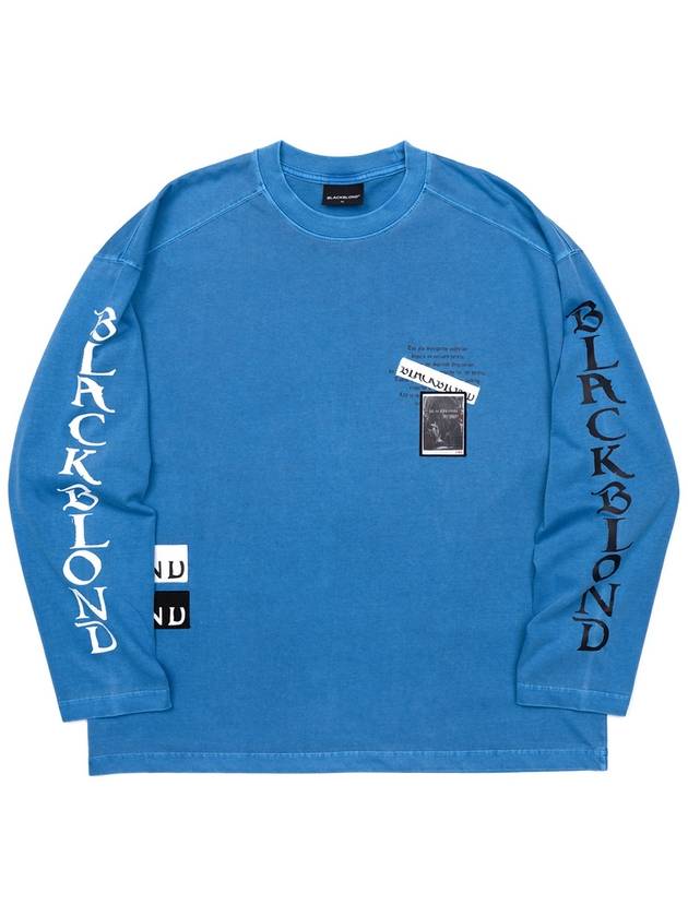 BBD Chaos Patch Pigment Long T Shirt Ocean Blue - BLACKBLOND - BALAAN 1