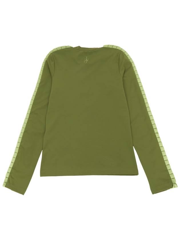 Pleated Trim Long Sleeve T-Shirt Green - JW ANDERSON - BALAAN 3