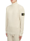 Men's Logo Patch Turtleneck Ivory - STONE ISLAND - BALAAN 3