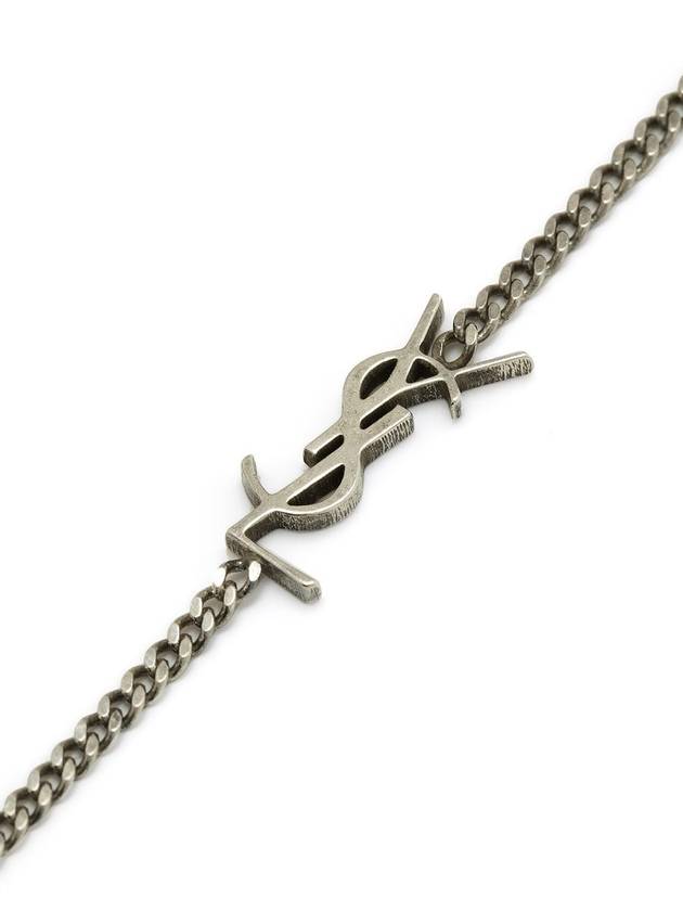 Opyum Charm Bracelet In Metal And Rhinestone Oxidized Silver - SAINT LAURENT - BALAAN 4