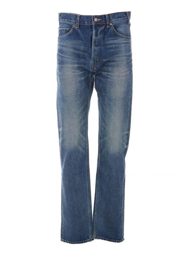 Lou Vintage Union Wash Denim Jeans Blue - CELINE - BALAAN 1