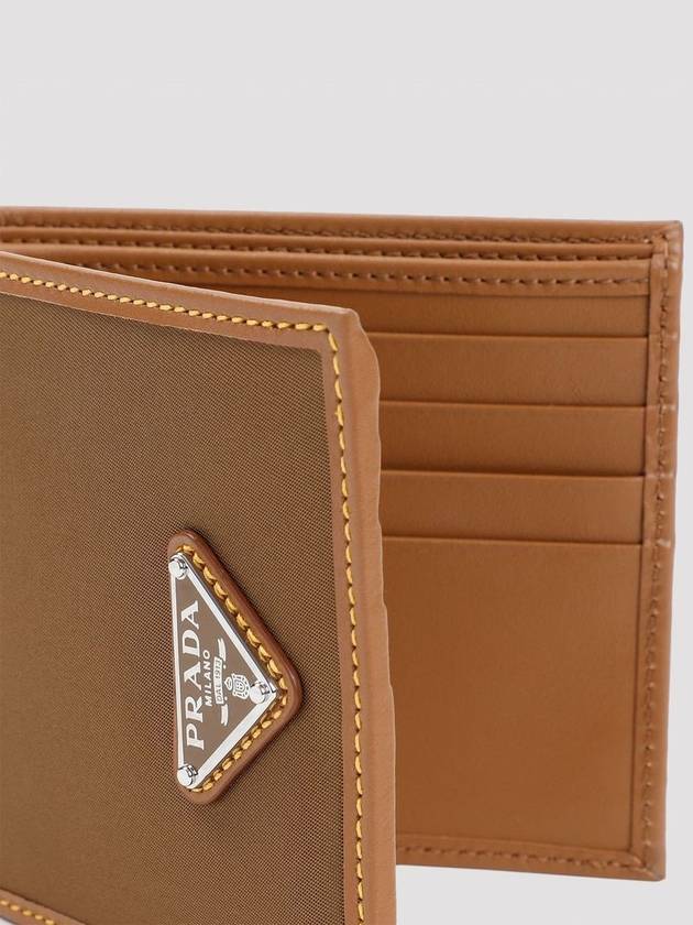 Triangle Logo Re-Nylon Half Wallet Brown - PRADA - BALAAN 6