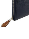 H084266 Navy Silk Compact Apsong Half Wallet - HERMES - BALAAN 7