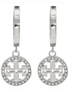 Miller Pave Hoop Earrings Silver - TORY BURCH - BALAAN 2