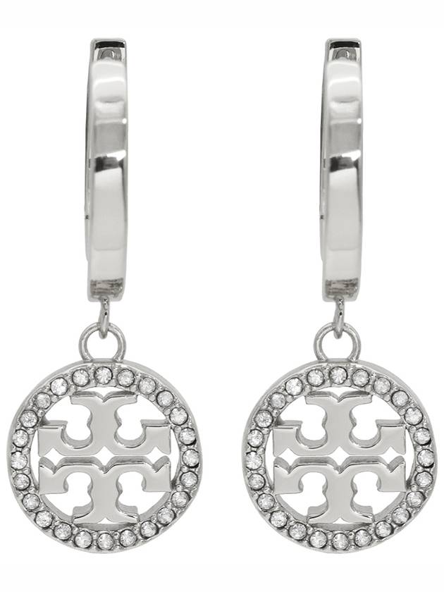 Miller Pave Hoop Earrings Silver - TORY BURCH - BALAAN 2