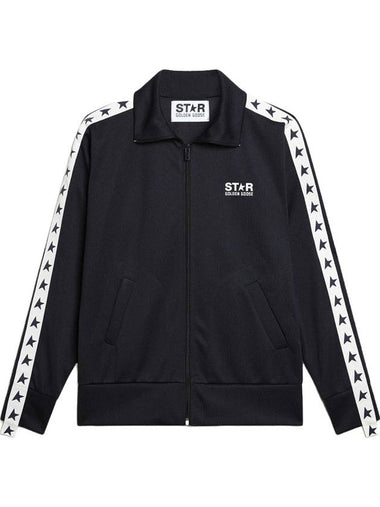 GOLDEN GOOSE White Strip Constricting Star Jacket Dark Blue GMP00875 P000520 50767 - GOLDEN GOOSE - BALAAN