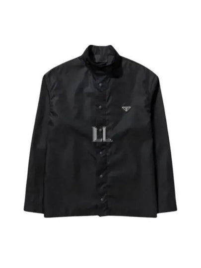 Triangle Logo Re-Nylon Long Sleeve Shirt Black - PRADA - BALAAN 2