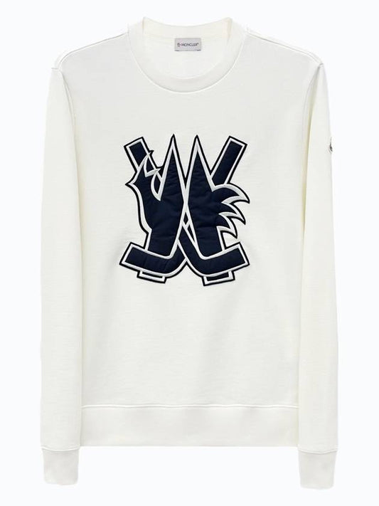 Hockey Logo Patch Sweatshirt White - MONCLER - BALAAN 2