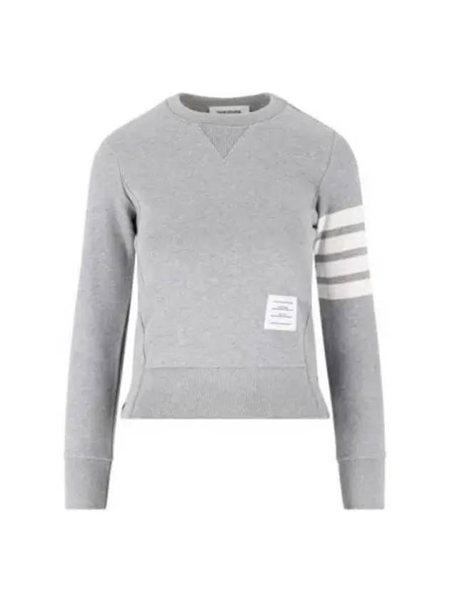 Engineered 4 Bar Stripe Loopback Jersey Knit Crewneck Sweatshirt Light Grey - THOM BROWNE - BALAAN 2